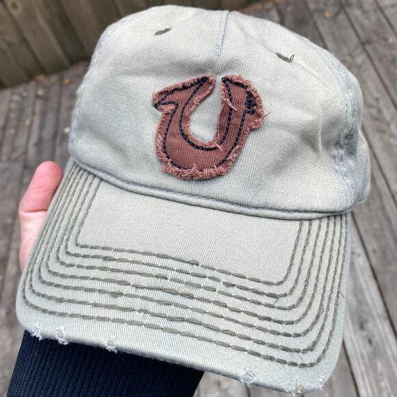 Vintage True Religion Y2K Embroidered Baseball Cap Hat Distressed - Picture 1 of 7